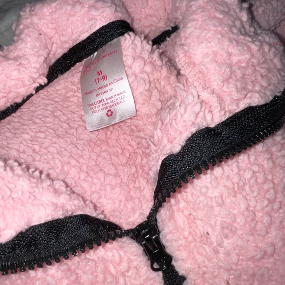2pc*pink black Sherpa zipper pull over with pocket & thermal girl boss pink - Picture 4 of 7